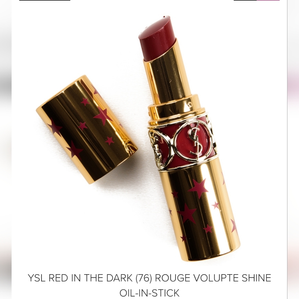 YSL Red in the Dark (76) Rouge Volupte Shine Oil-in-Stick, NIB DISCONTINUED